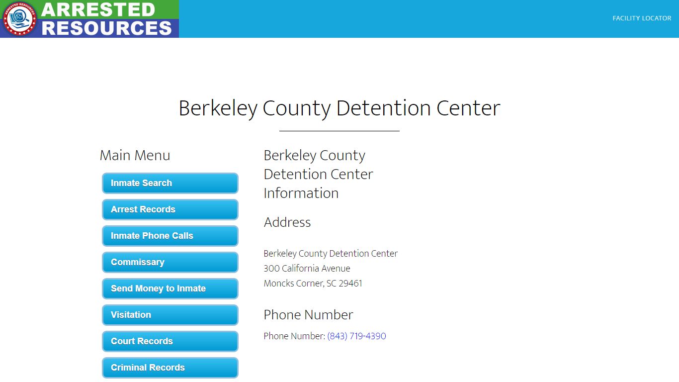 Berkeley County Detention Center - Inmate Search - Moncks ...